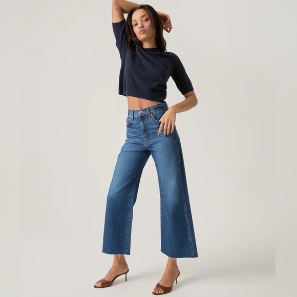 NWT Veronica Beard Taylor Cropped Wide Leg Jean Size 27 Retail $328 - Picture 1 of 4